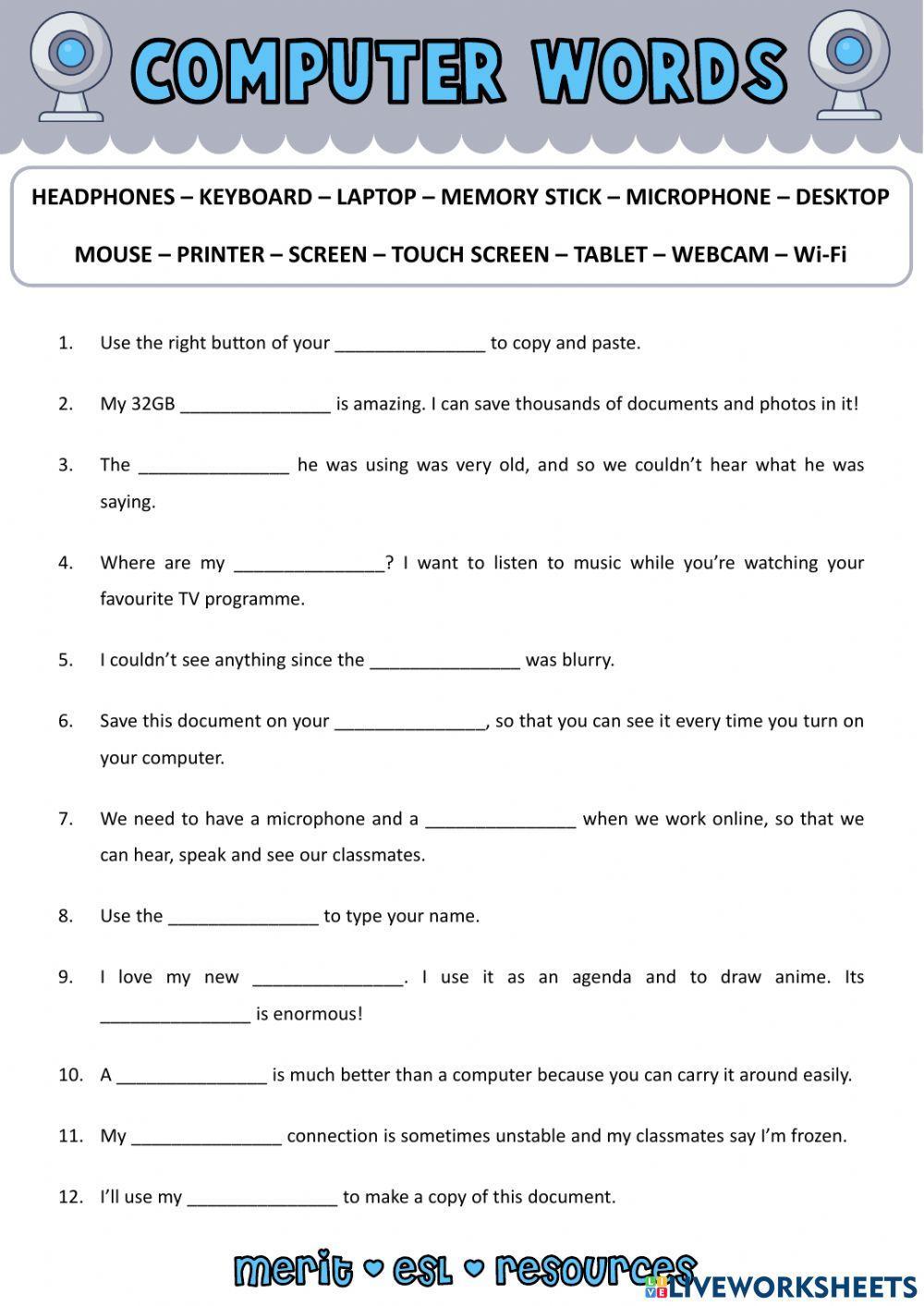 Vocabulary - Computer Words