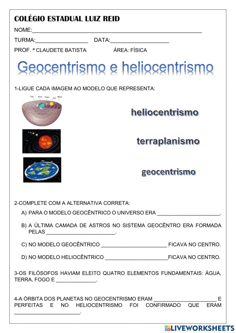 Geocentrismo e heliocentrismo