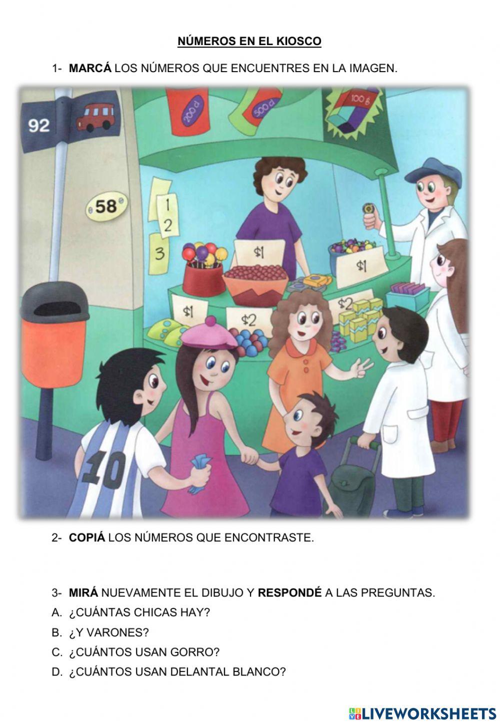 Los números en el kiosco