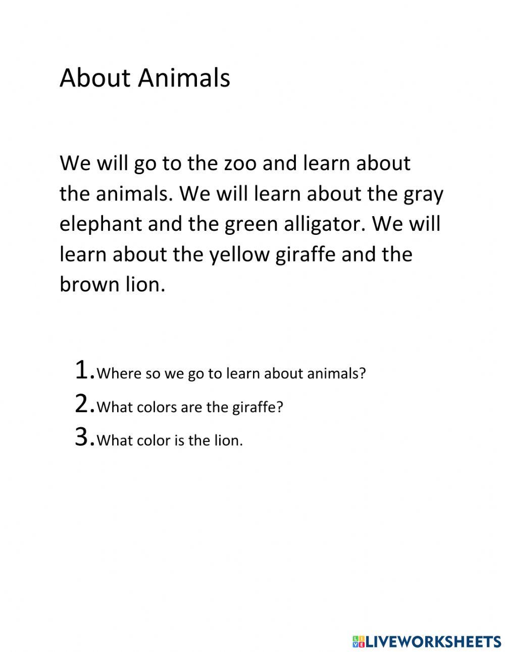 About animals