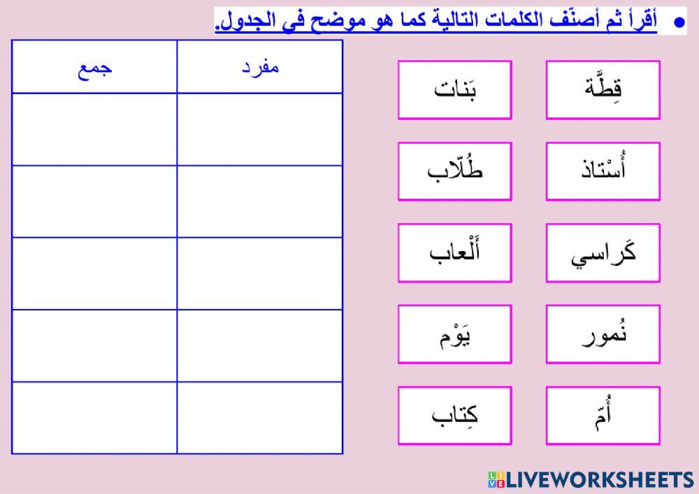 المفرد والجمع - ١