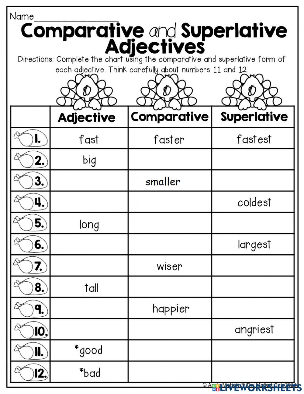 Positive compa free interactive worksheets 3020439
