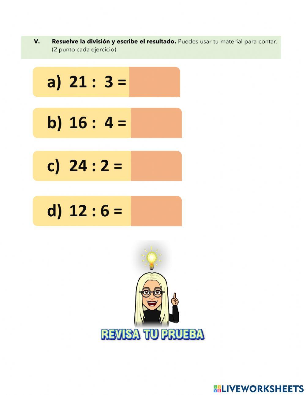 Prueba división