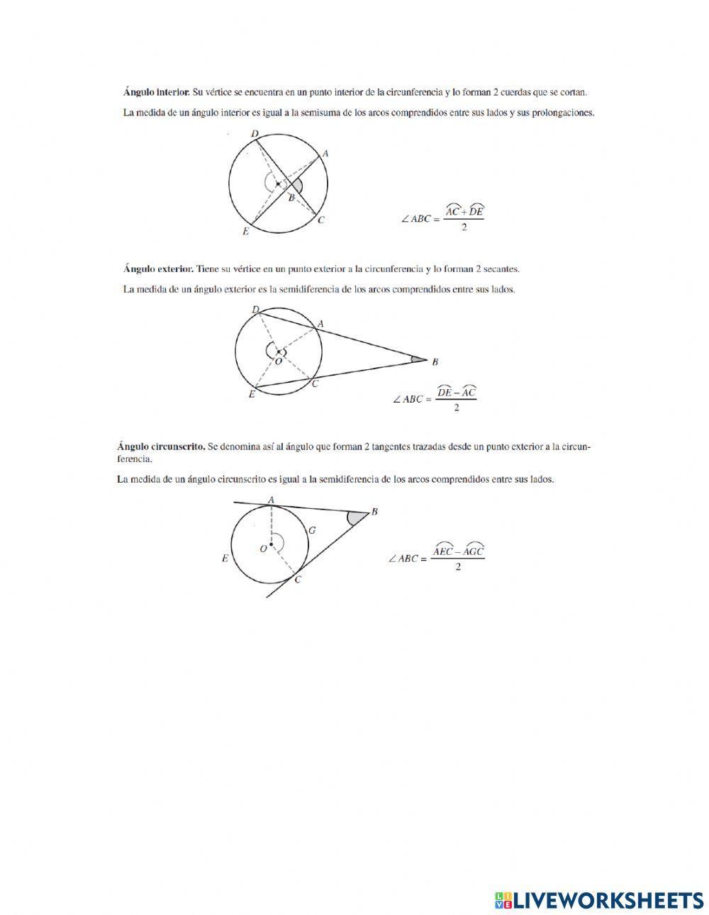 Ángulos en la circunferencia