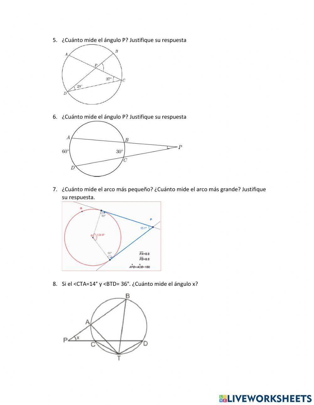 Ángulos en la circunferencia