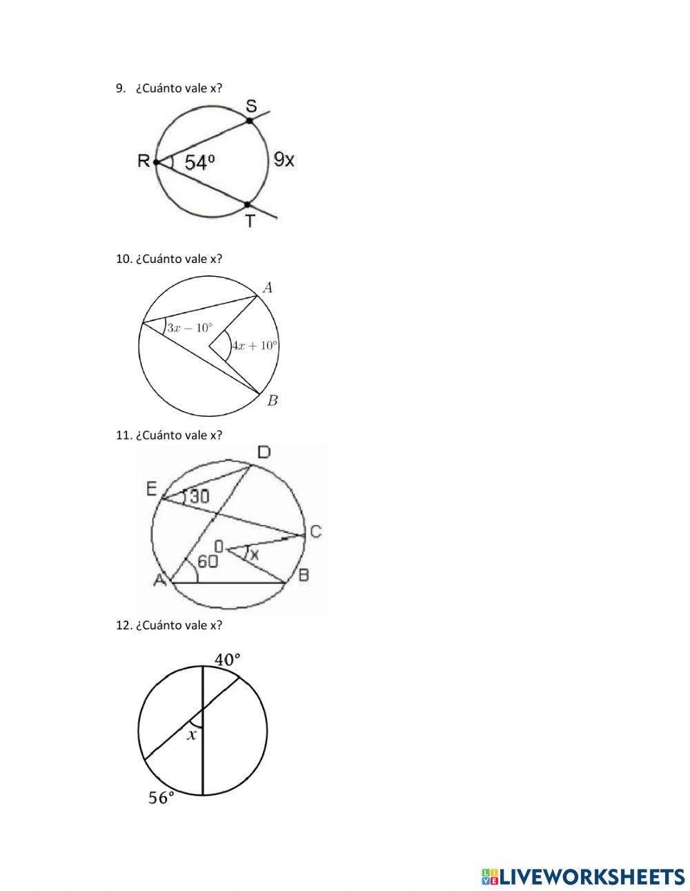 Ángulos en la circunferencia