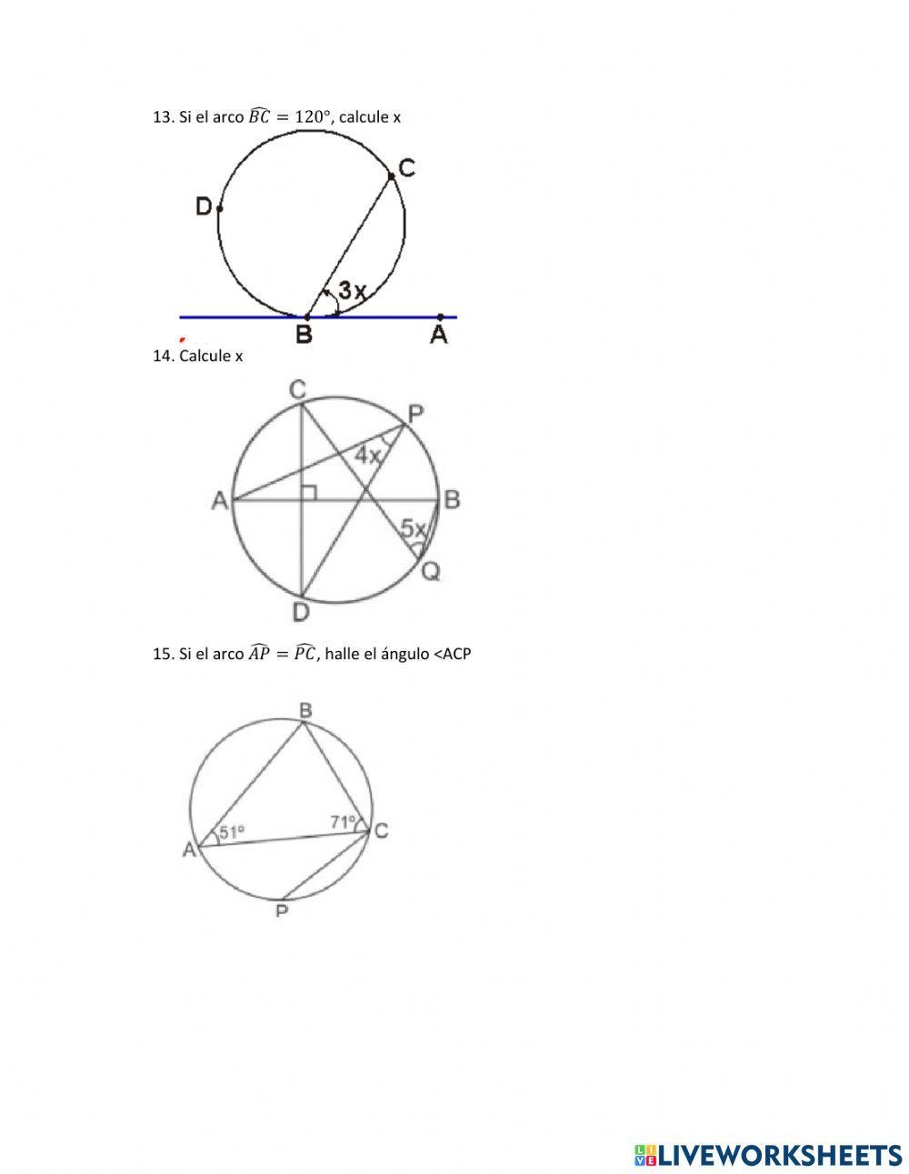 Ángulos en la circunferencia
