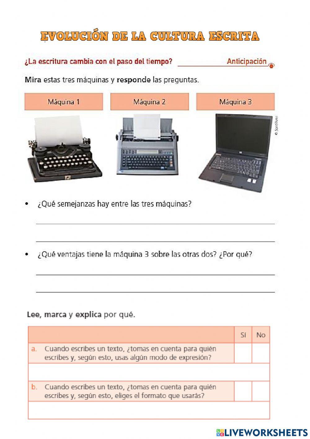 EVOLUCIÓN DE LA CULTURA ESCRITA