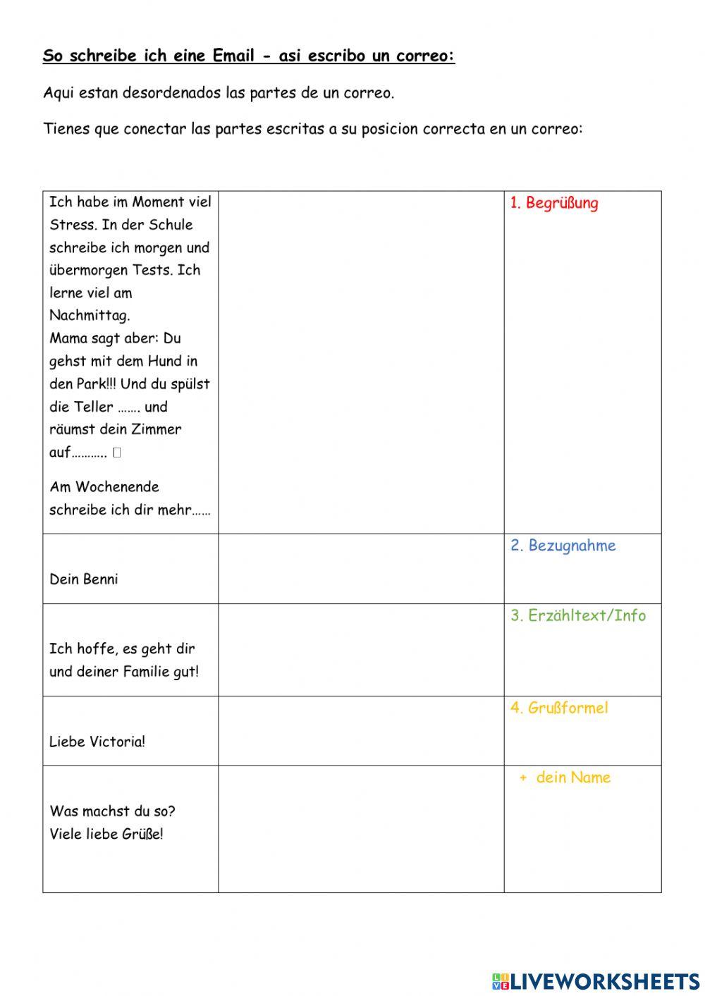 Teile eines Briefes - simpel