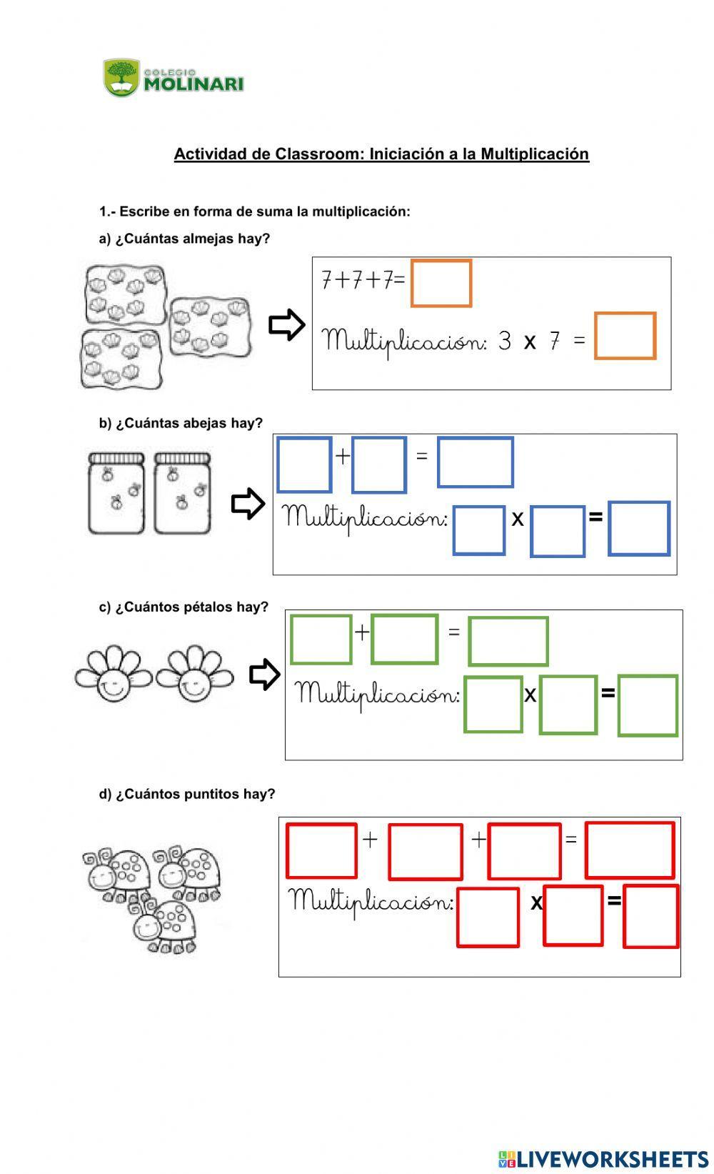 Iniciación a la multiplicación
