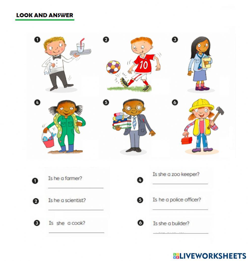 Jobs online exercise for Children | Live Worksheets