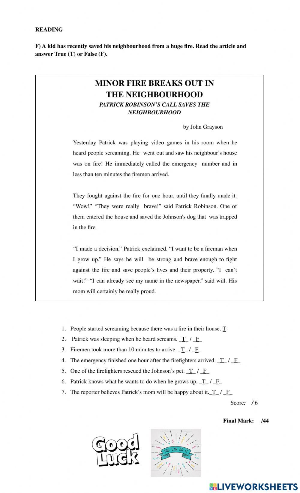 6th FORM 1st TERM TEST