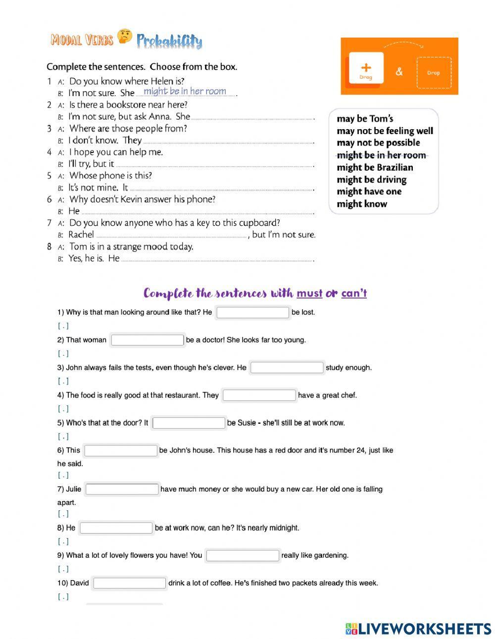 Modal Verbs Probability