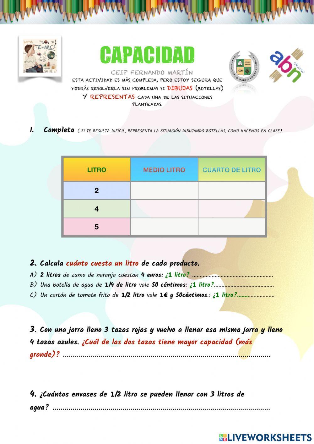 Capacidad 2º y 3º primaria
