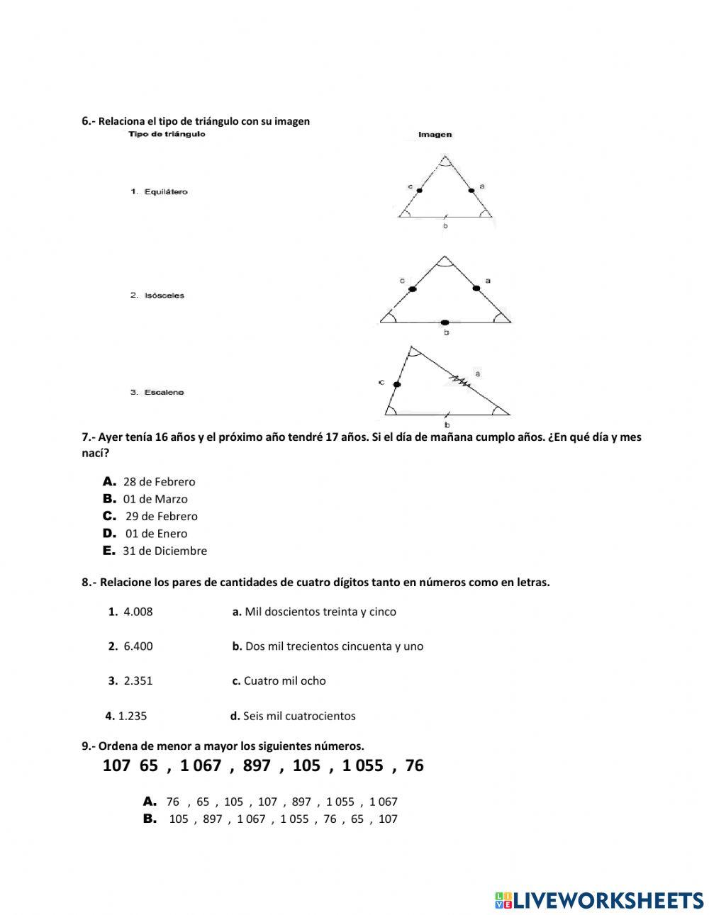 Prueba Diagnostica Matematica