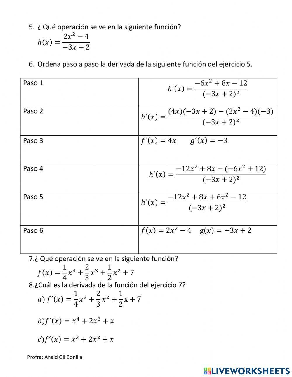 Examen derivadas