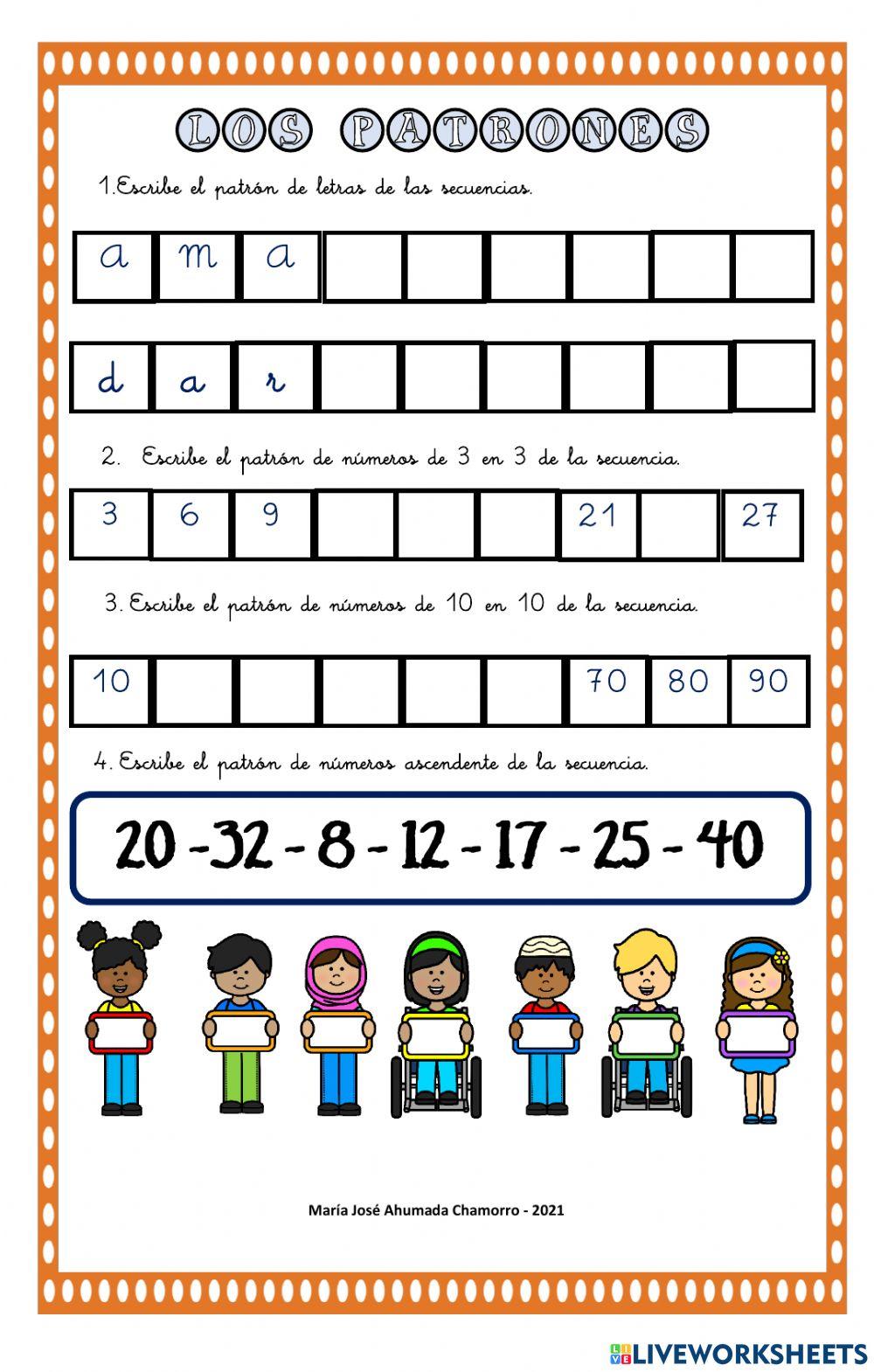 1. patrones números y letras