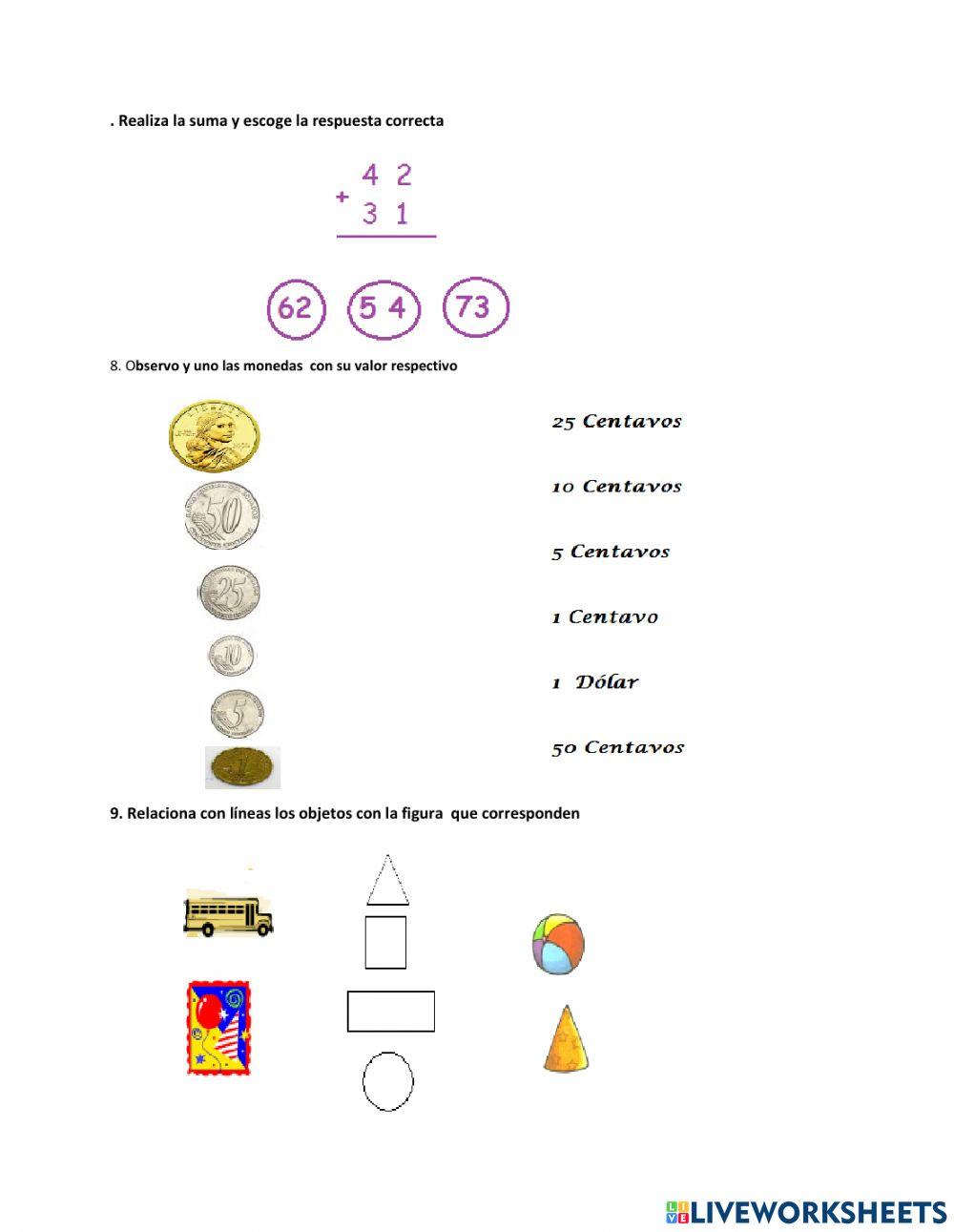 Prueba de diagnostico MATEMÁTICAS  2