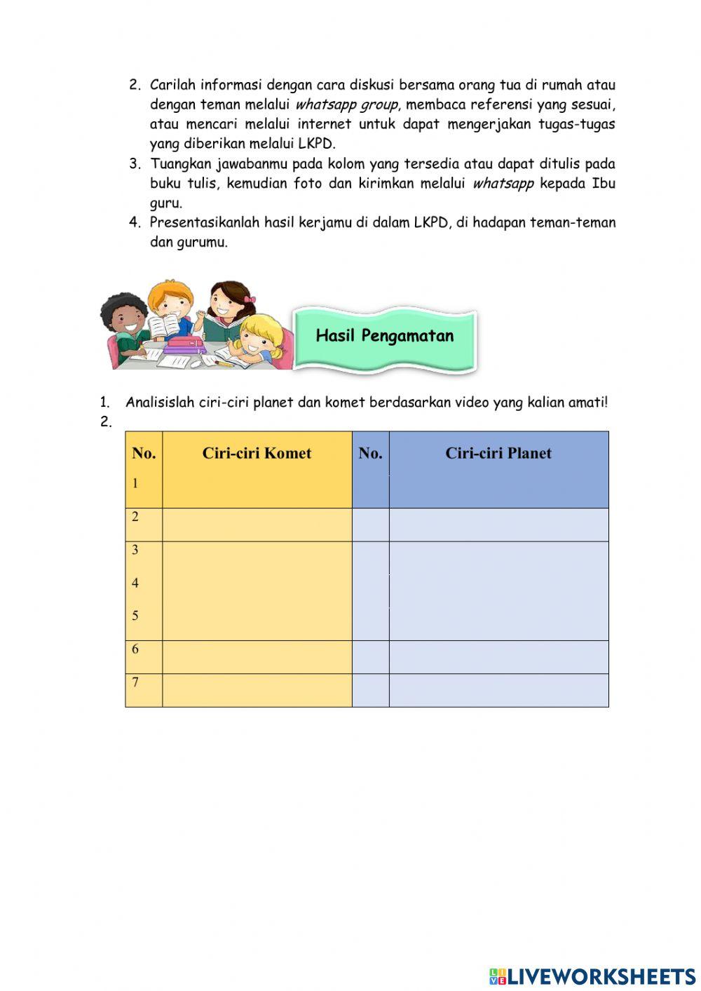 LKPD Tema 9 Subtema 3 Pembelajaran 1 (KELAS 6)