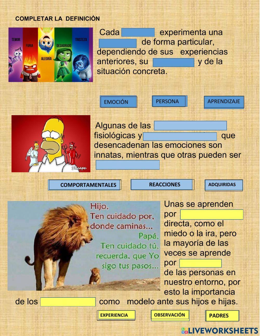 Definiciòn emociones