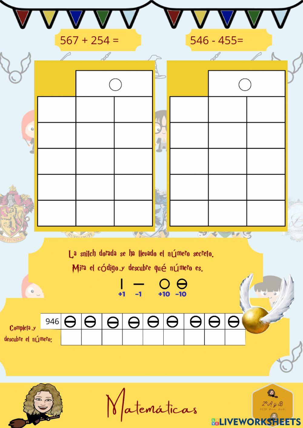 Suma y resta centenas ABN rejilla (VIII)