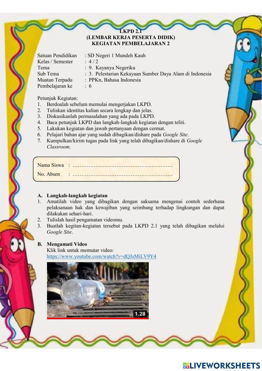 LKPD Rencana Pembelajaran 2.1