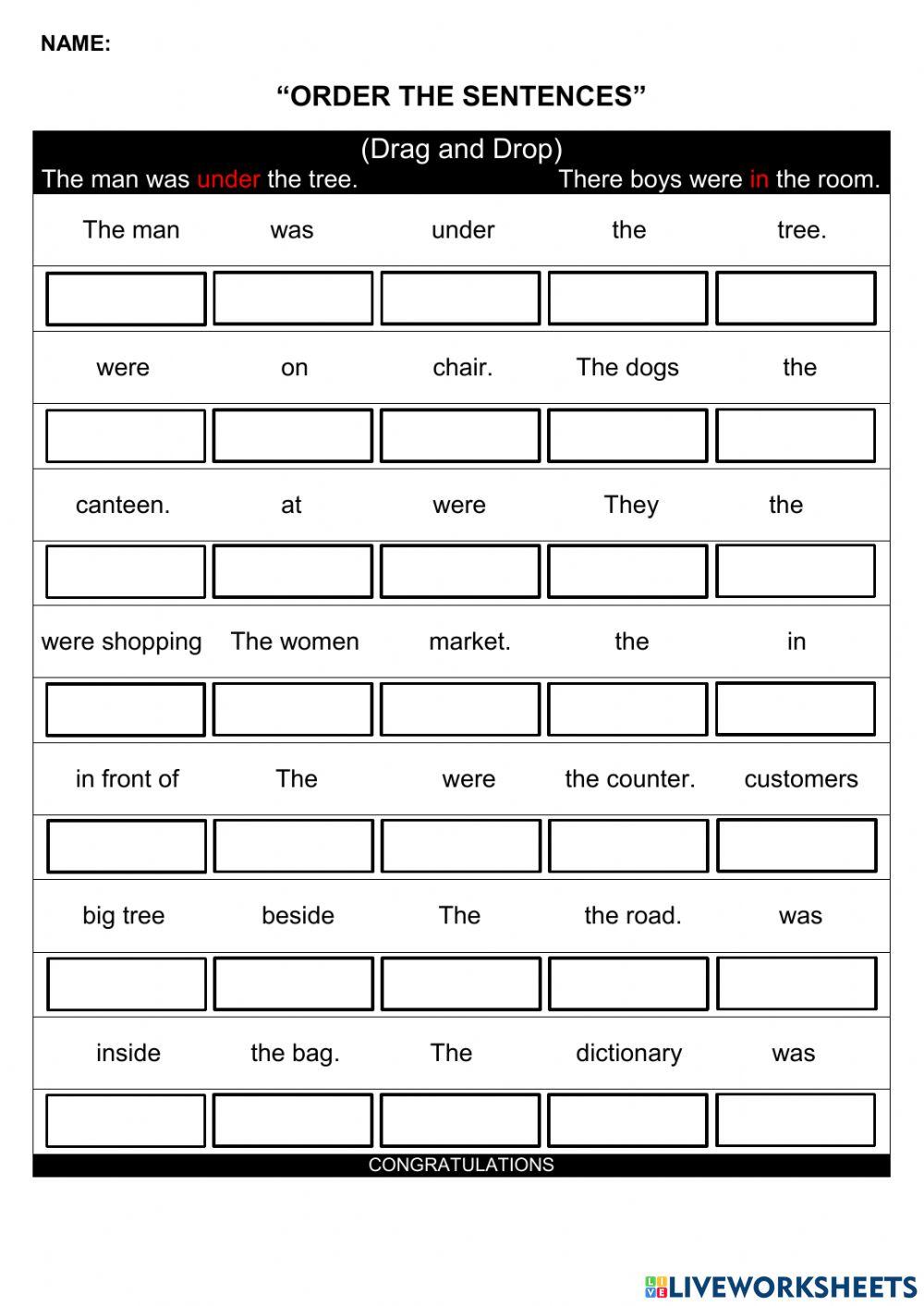 Order The Sentences 4