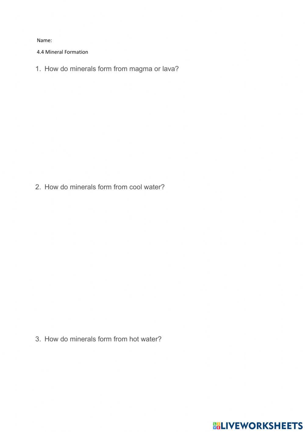 4.4 Mineral Formation