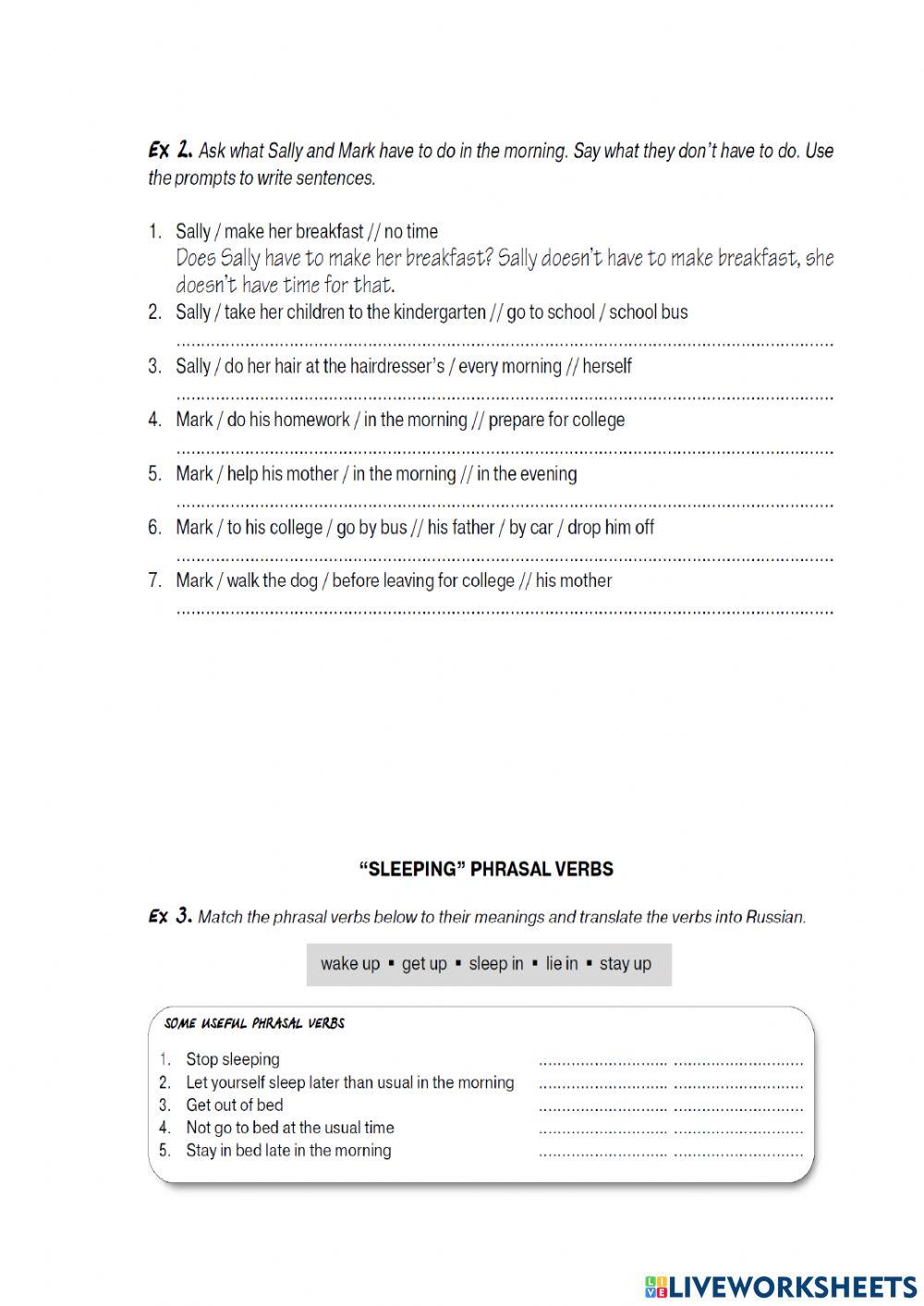 Work day. Daily routine