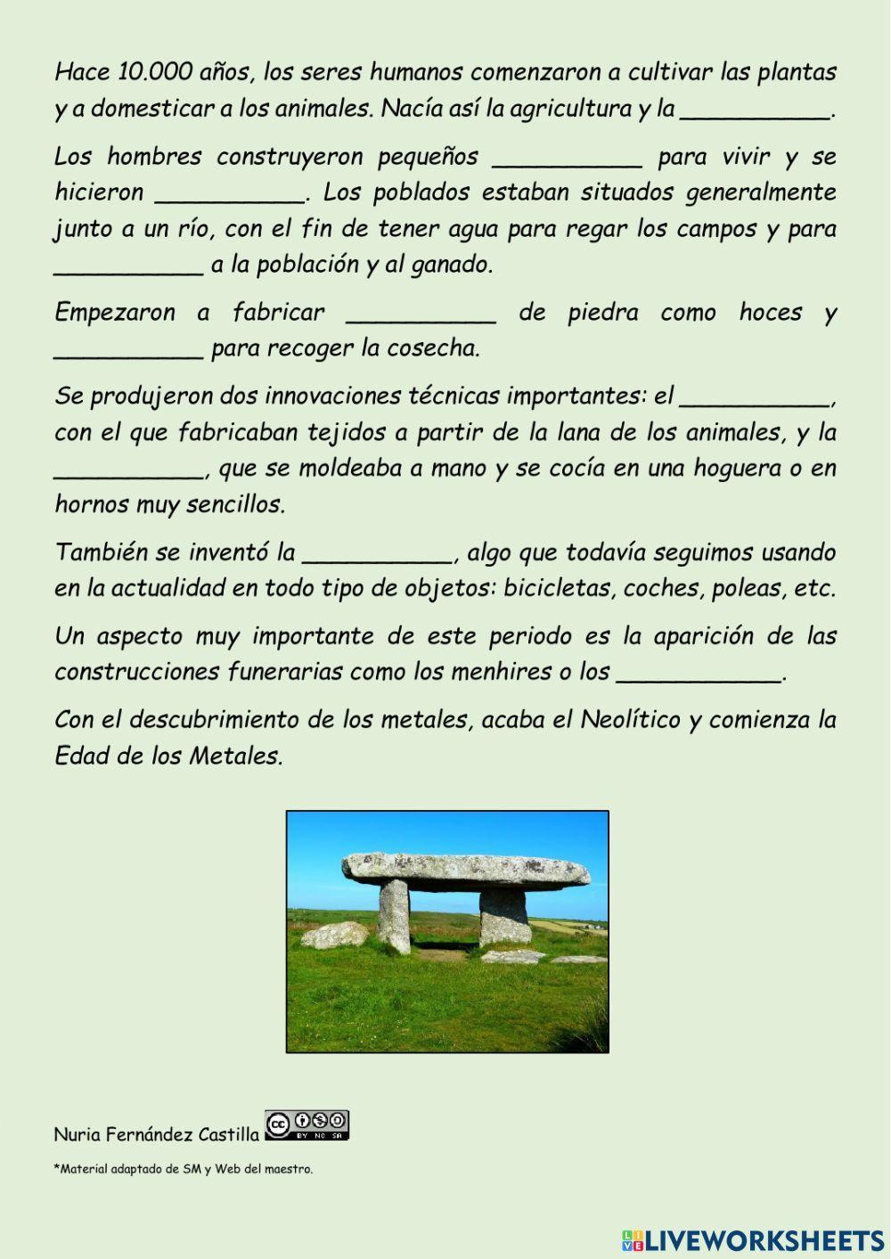 La Prehistoria: El Neolítico.