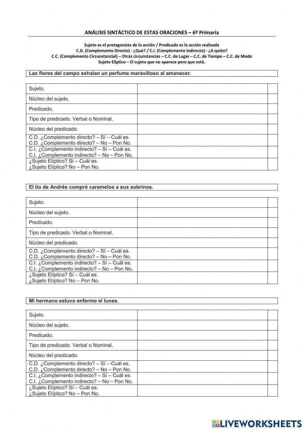 Análisis Sintáctico y Análisis Morfológico