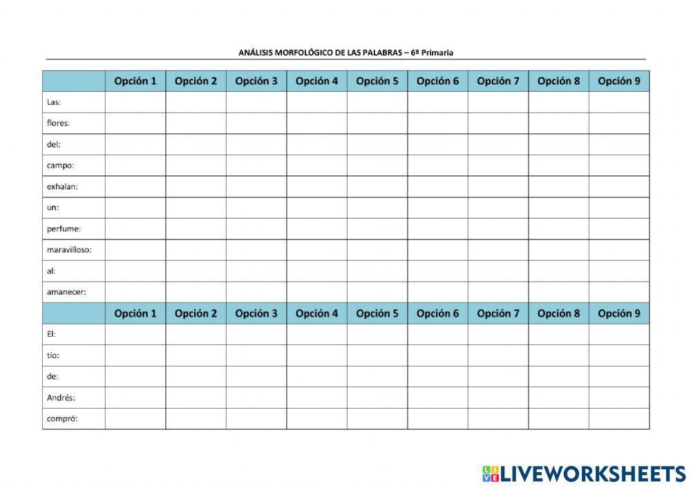 Análisis Sintáctico y Análisis Morfológico