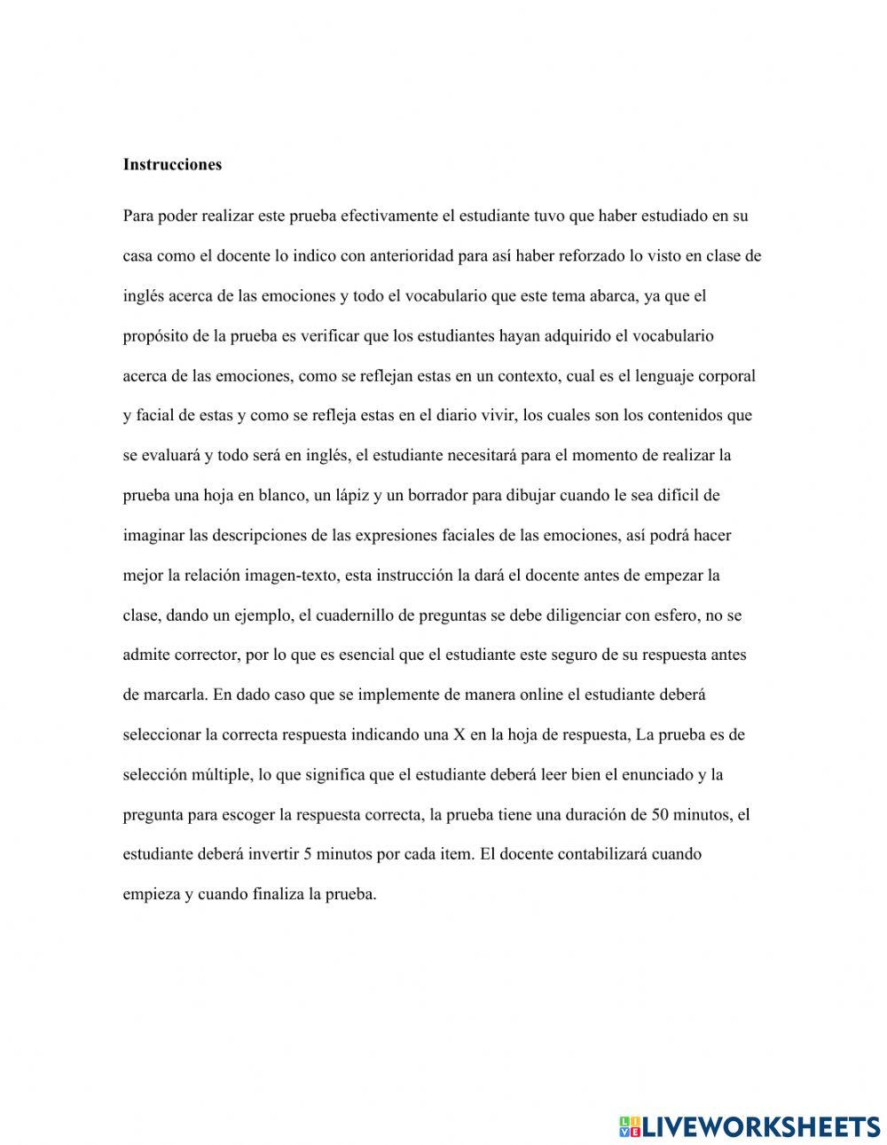 Las emociones en ingles