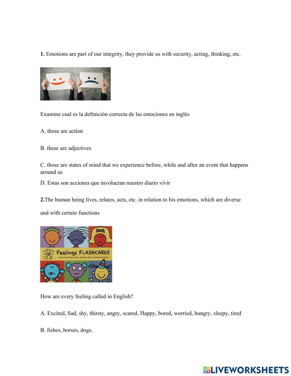 Las emociones en ingles