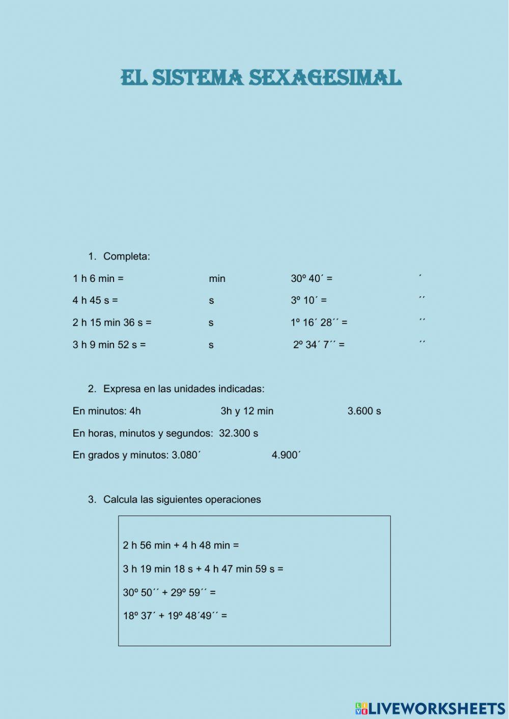 El sistema sexagesimal