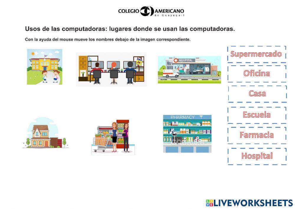 Lugares donde se usan las computadoras