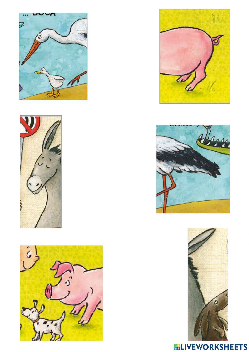 Ligue os animais a suas respectivas partes