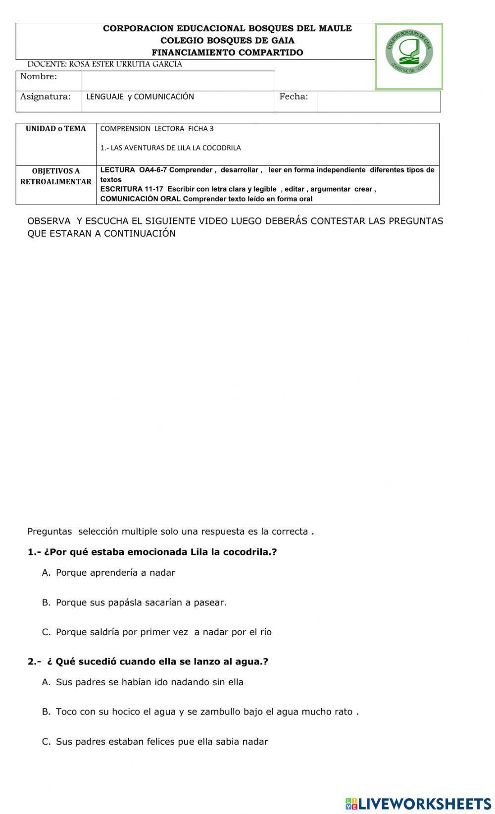 Lecturas comprensivas