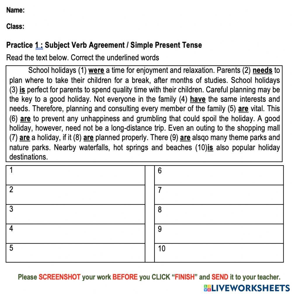 Subject Verb Agreement