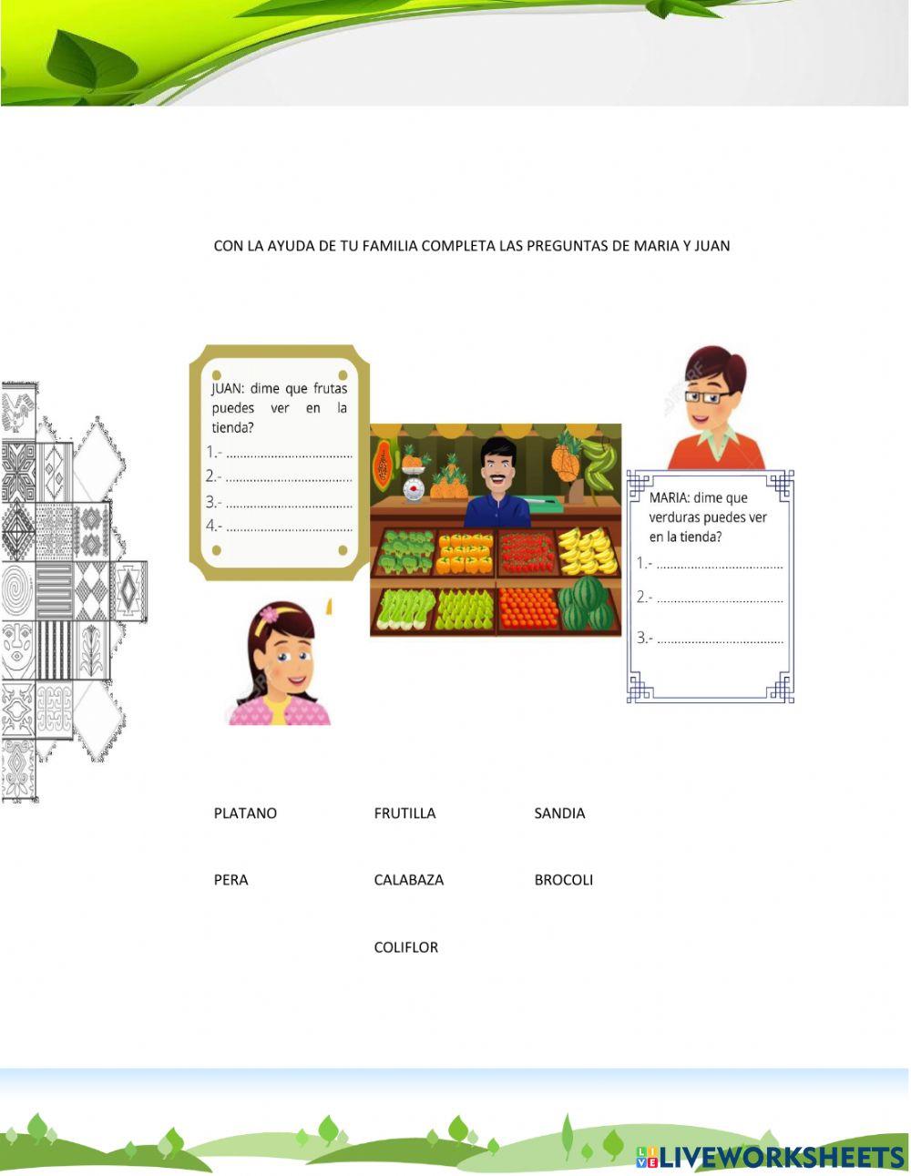 Conociendo frutas y verduras