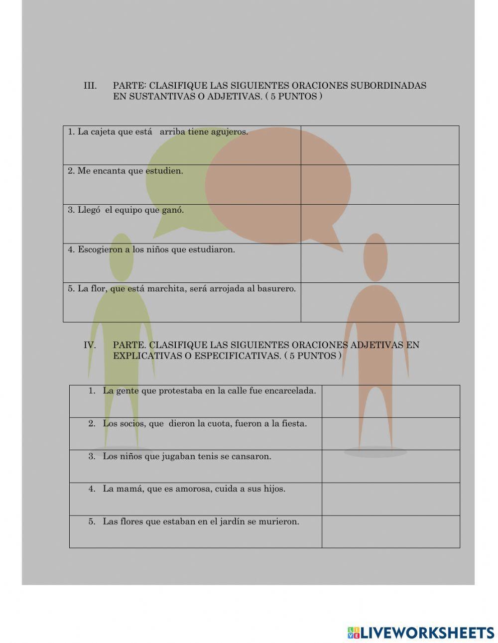Oraciones subordinadas