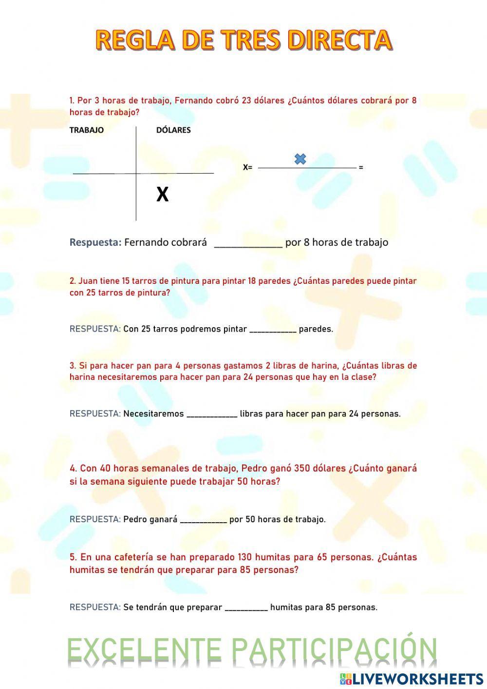 Regla de tres directa