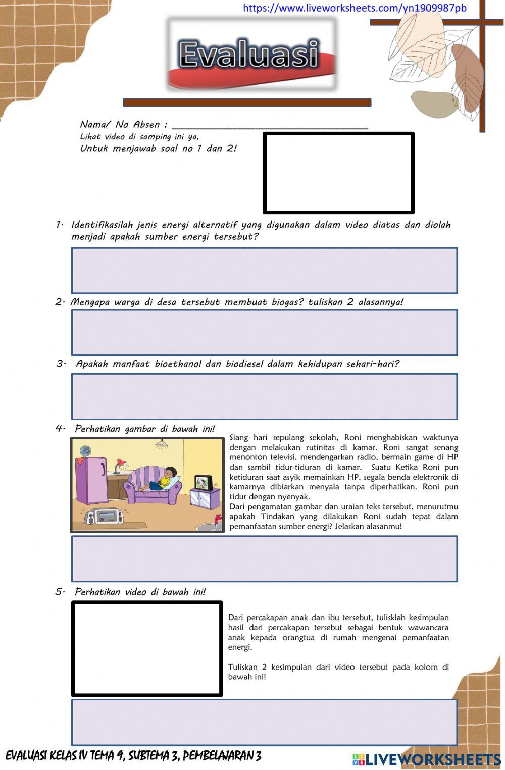 EVALUASI tema 9 Subtema 3, pb3