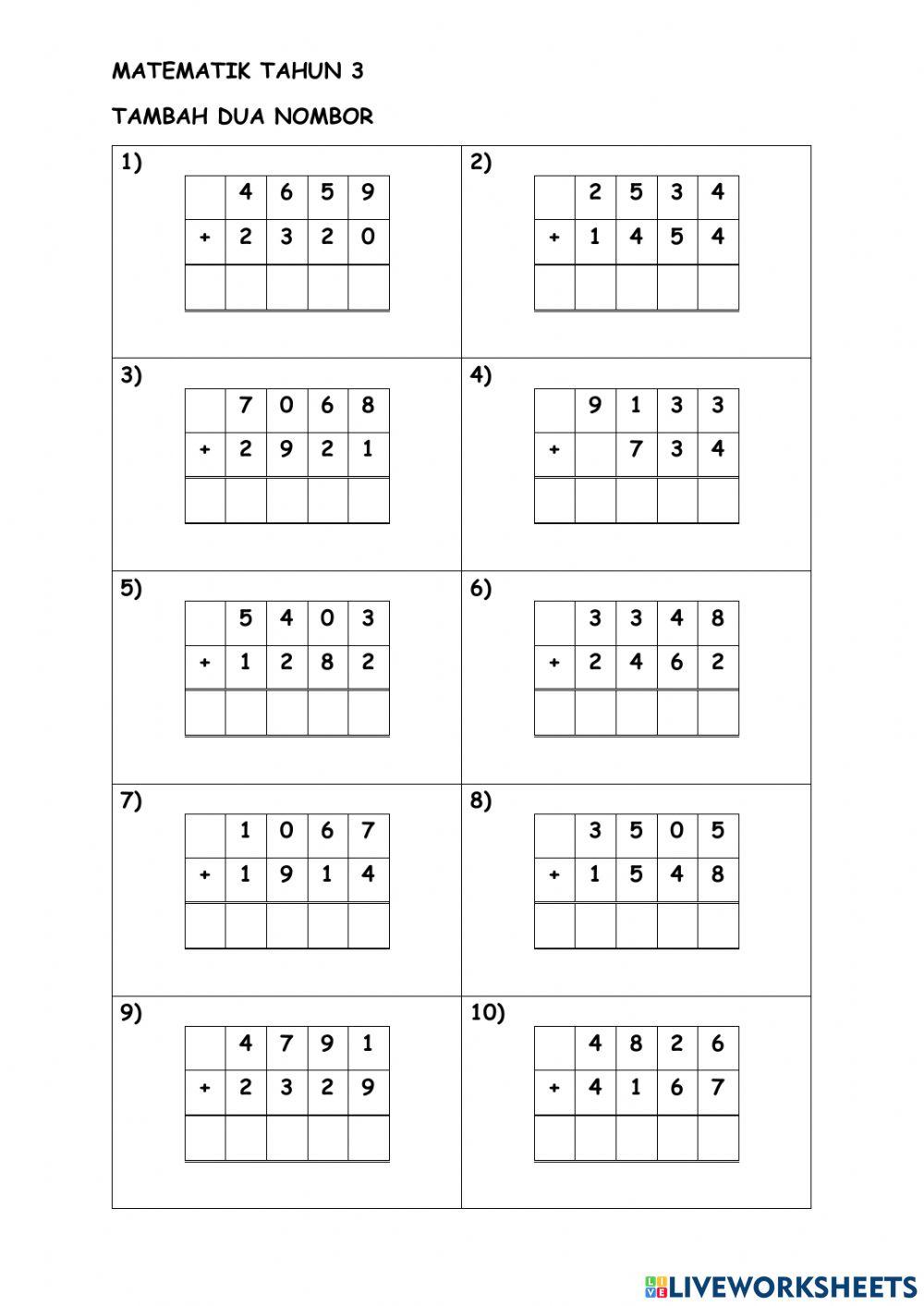 Matematik Tahun 3 (Tambah Nombor)