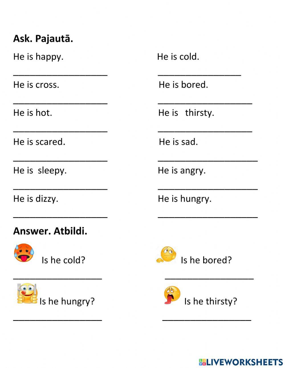 Emotions and feelings. Questins.