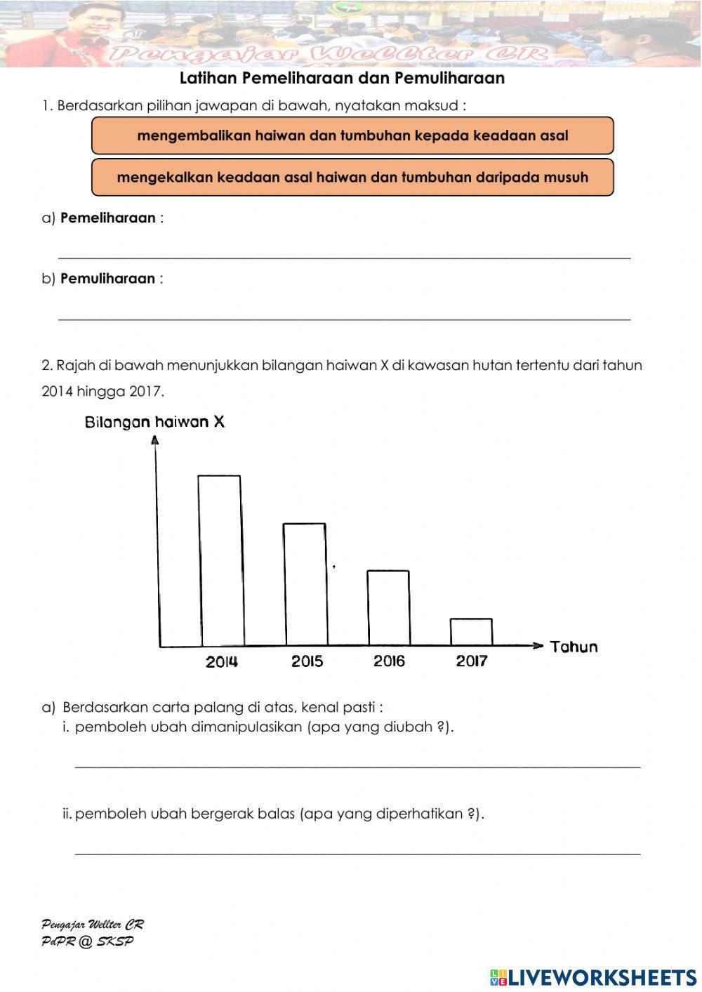 Tahun 6 Pemeliharaan dan Pemuliharaan Haiwan dan Tumbuhan Tahun 6 Pemeliharaan dan Pemuliharaan Haiwan dan Tumbuhan