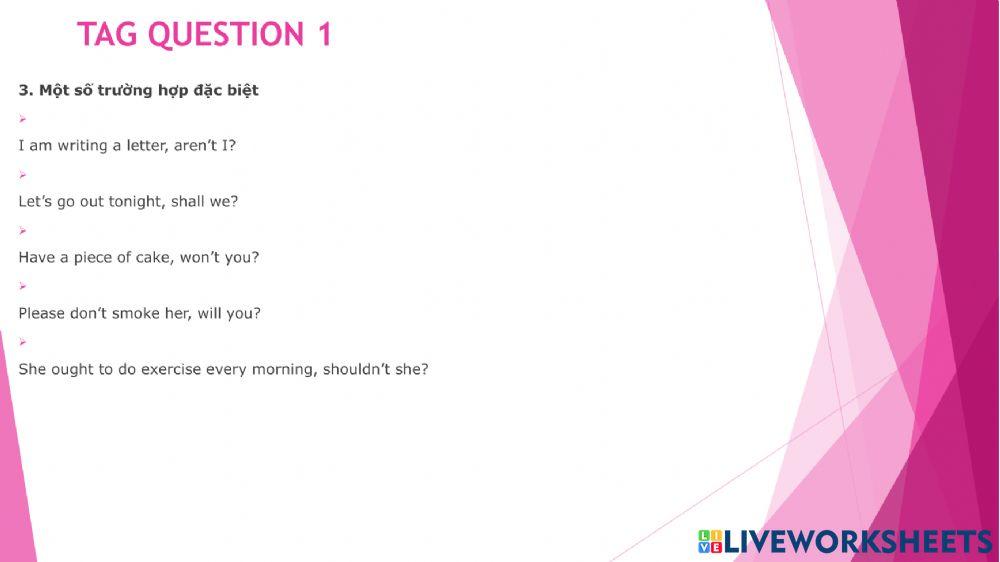 Tag question 1- Lecture