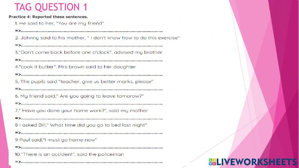 Tag question 1- Lecture