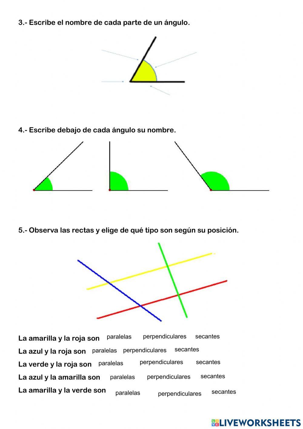 Líneas, rectas y ángulos