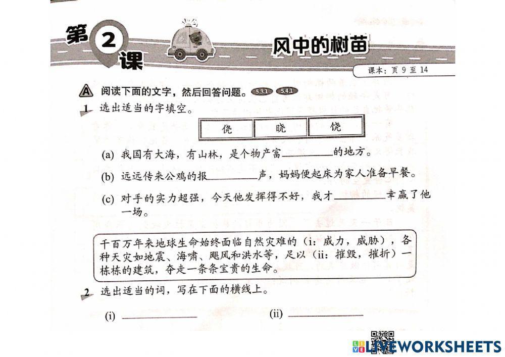 五年级华文复习